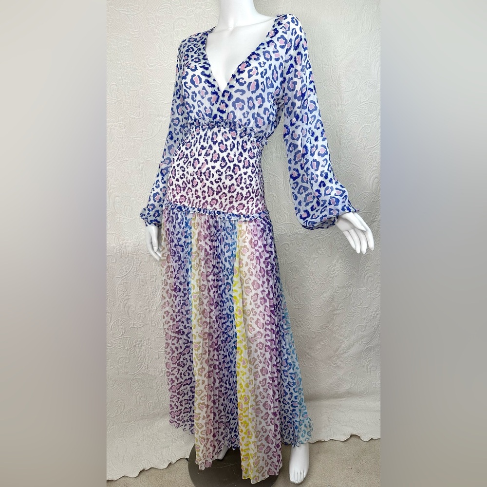 Rococo Sand Pastel Leopard Print Maxi Dress